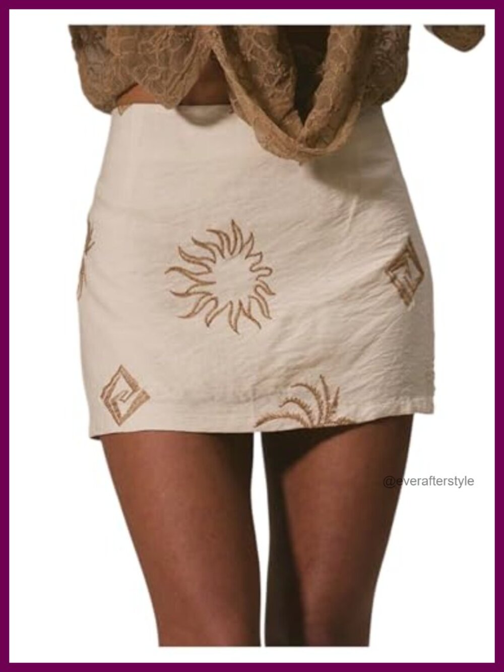 Embroidered Low Rise Bodycon Mini Skirt Slim Fit Vacation Party